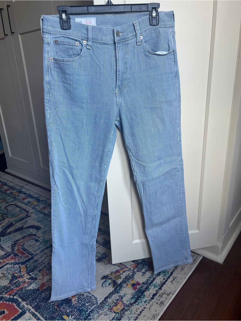 GAP '90s Straight High Rise Railroad Stripe Jeans - Size 29 / 8R